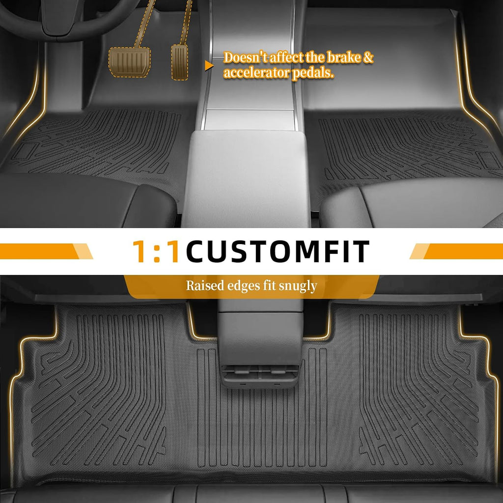 Floor Mats for Toyota Highlander 2001 2002 2003 2004 2005 2006 2007, NOT for with 3rd Row or Hybrid, ONLY 5seats, Floor Mats for Highlander Base Limited Sport,TPE Floor Liners&Seatback Mat&Cargo Liner