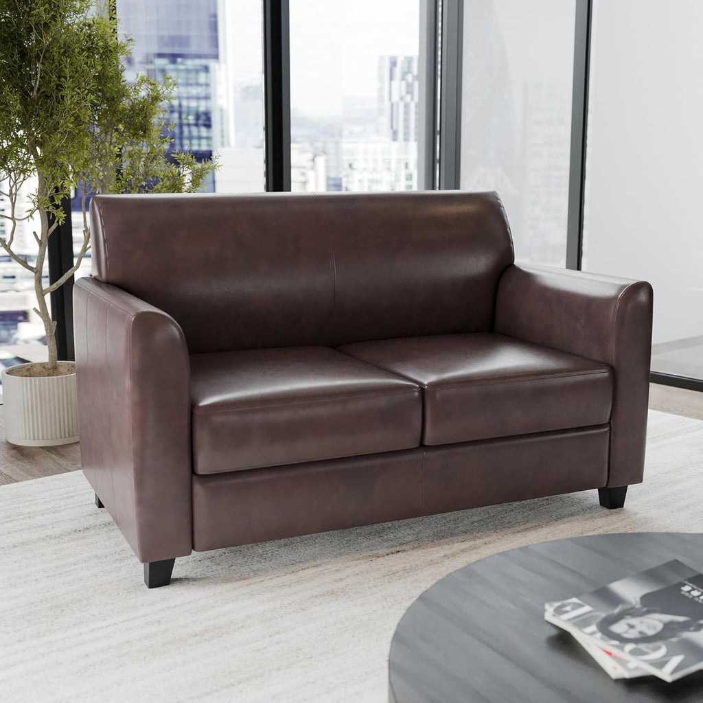 Flash Furniture HERCULES Diplomat Series Brown LeatherSoft Loveseat