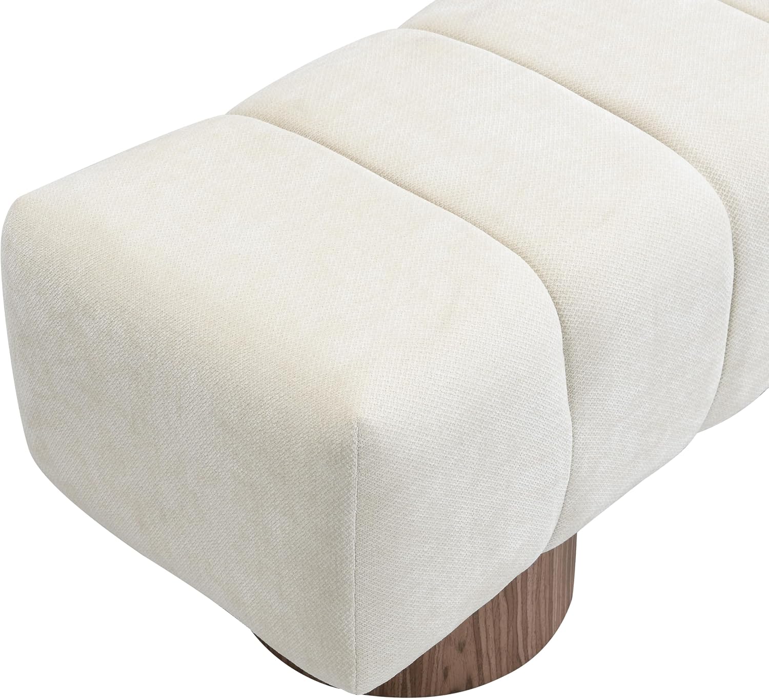 Christopher Knight Home Manila 50' Chenille Fabric Dining Bench for 2 People, Upholstery Ottoman Bench, End of Bed Footstool, Living Room Sofa Extra Seat/Footrest, No Assembly Needed, Light Beige