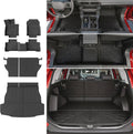 powoq Floor Mat Compatible with 2026 Toyota RAV4 Floor Liner (NOT for PHEV/Subwoofer) TPE Backrest Trunk Mat Replacement for 2026 Toyota RAV4 Accessories (Trunk Mat+Backrest Mat+Floor Mats)