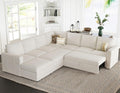 Belffin Modular Sectional Sofa with Sleeper Sofa Couch Pullout Bed, Oversized U Shaped Sleeper Sectional Couch with Storage Seat for Living Room, Beige