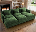 ELUCHANG 116' Luxury Modular Sectional Sofa, Comfy Deep Seat Cloud Couch, Sleeper Sofa Bed, 6 Seat Modern Couch with Removable Cover for Living Room, Apartment, DIY Combination, Chenille Green