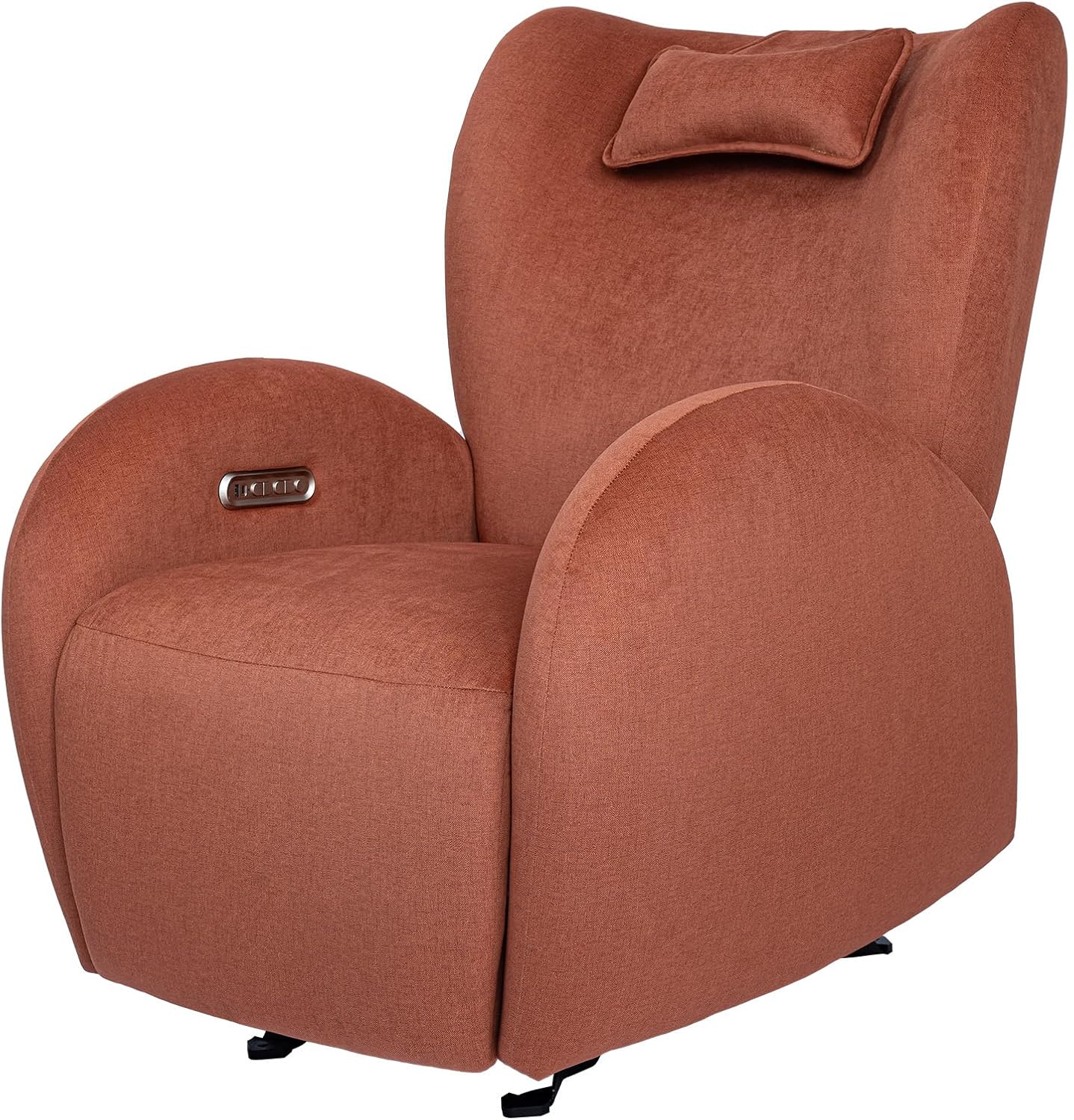 EONIX Stylish Power Glider Rocker Recliner Chair, Dual Motor Independently Controlled Footrest and Backrest, Detachable Headrest, Lazy Boy Recliner Chair for Living Room, SXXY010, Brick Red