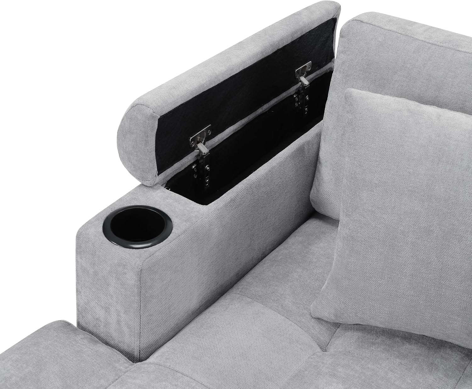 Eafurn Oversized U Shaped Sectional Sofa Tufted Couch w/Left Chaise, 6-Seater Chenille Convertible Corner Couches w/Cup Holders, Storage Armrest and USB Ports