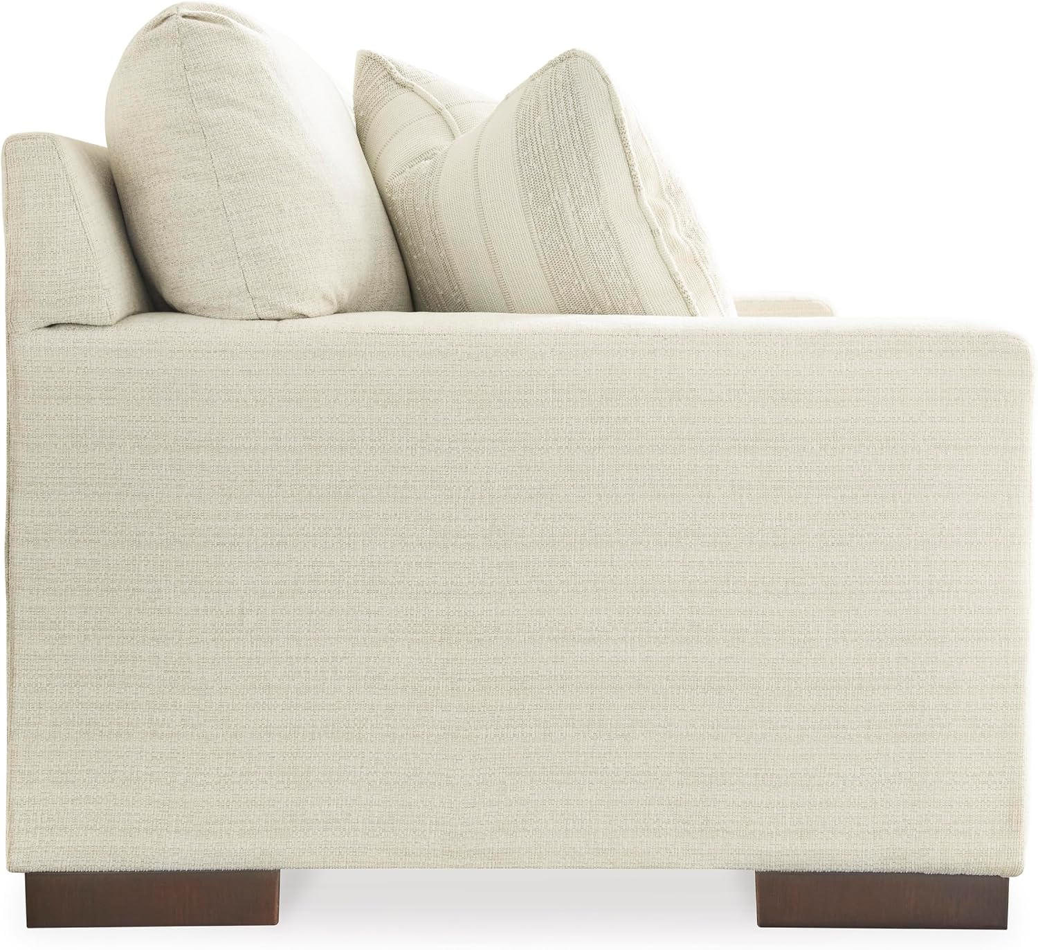 Signature Design by Ashley Maggie Contemporary Upholstered Sofa with Accent Pillows, Off-White
