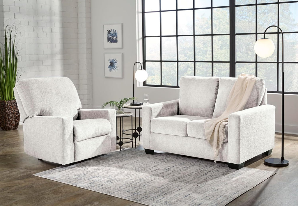 Signature Design by Ashley Rannis Casual Manual Rocker Recliner, White