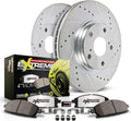 PowerStop Front Brake Kit for Audi A3 2015-16 |Audi A3 Quattro 2015-18 |Audi A3 Sportback e-tron 2016-18 - Carbon-Fiber Ceramic Z26 Brake Pads + Drilled & Slotted Rotors Upgrade, K7080-26