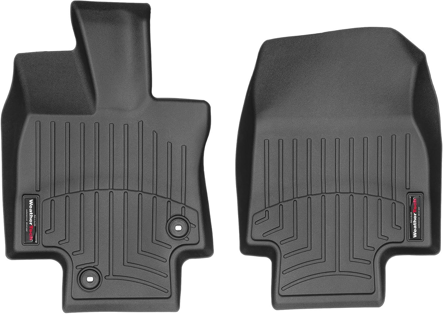 WeatherTech Custom Fit FloorLiners for Toyota Highlander, Highlander Hybrid, 1st Row (4416091), Black
