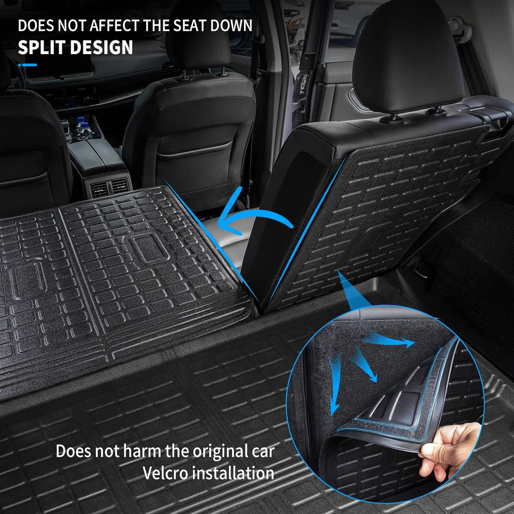 Bomely Floor Mats Compatible with 2021-2025 2026 Nissan Rogue Trunk Mat Cargo Liner TPE All Weather Back Seat Cover Protector 2024 Rogue Accessories (Rear Trunk Mat+Backrest Mats+Floor Mats)
