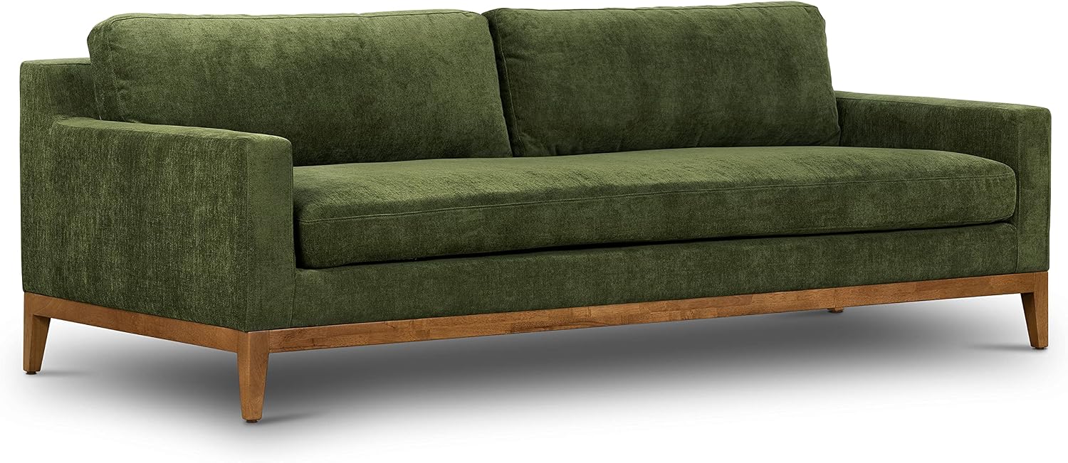 POLY & BARK Zyon Sofa, Distressed Green Velvet