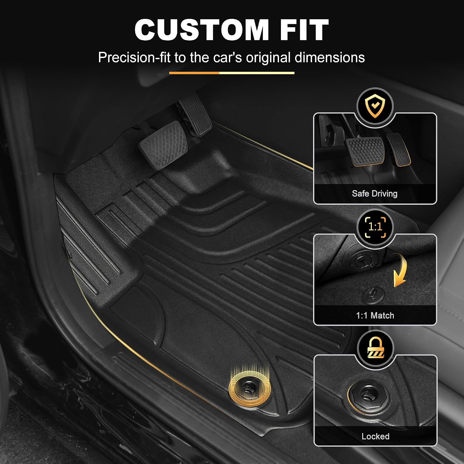 Floor Mats & Cargo Mat Fit for Honda HR-V 2023-2027 & Acura ADX 2025 2026 | All Weather Floor Mats Trunk Cargo Liner with Backrest Protectors Custom Fit for Honda HRV Sport/LX/EX-L