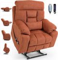 Power Lift Chair Recliners for Elderly with Heated and Massage, 4 Motor Headrest, Lumbar Independent Adjustment Power Lift Recliner with Hidden Cup Holder、Side Pocket、Back Pillow