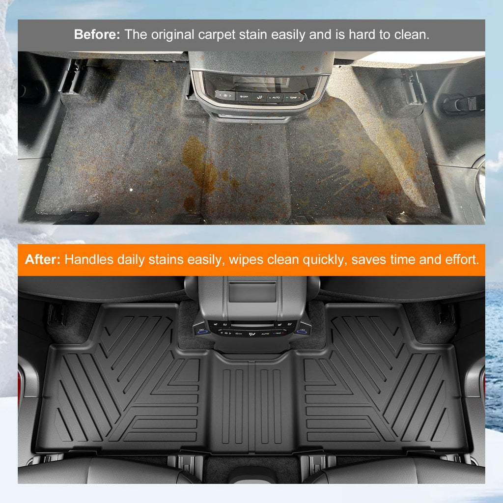 powoq 6&7 Seats Floor Mats Compatible with 2024-2026 Lexus TX350 TX500H TX550H+ Cargo Mat Cargo Liner Replacement for 2024 2025 2026 Lexus TX Accessories (Trunk Mat with Backrest Mat+Floor Mats)