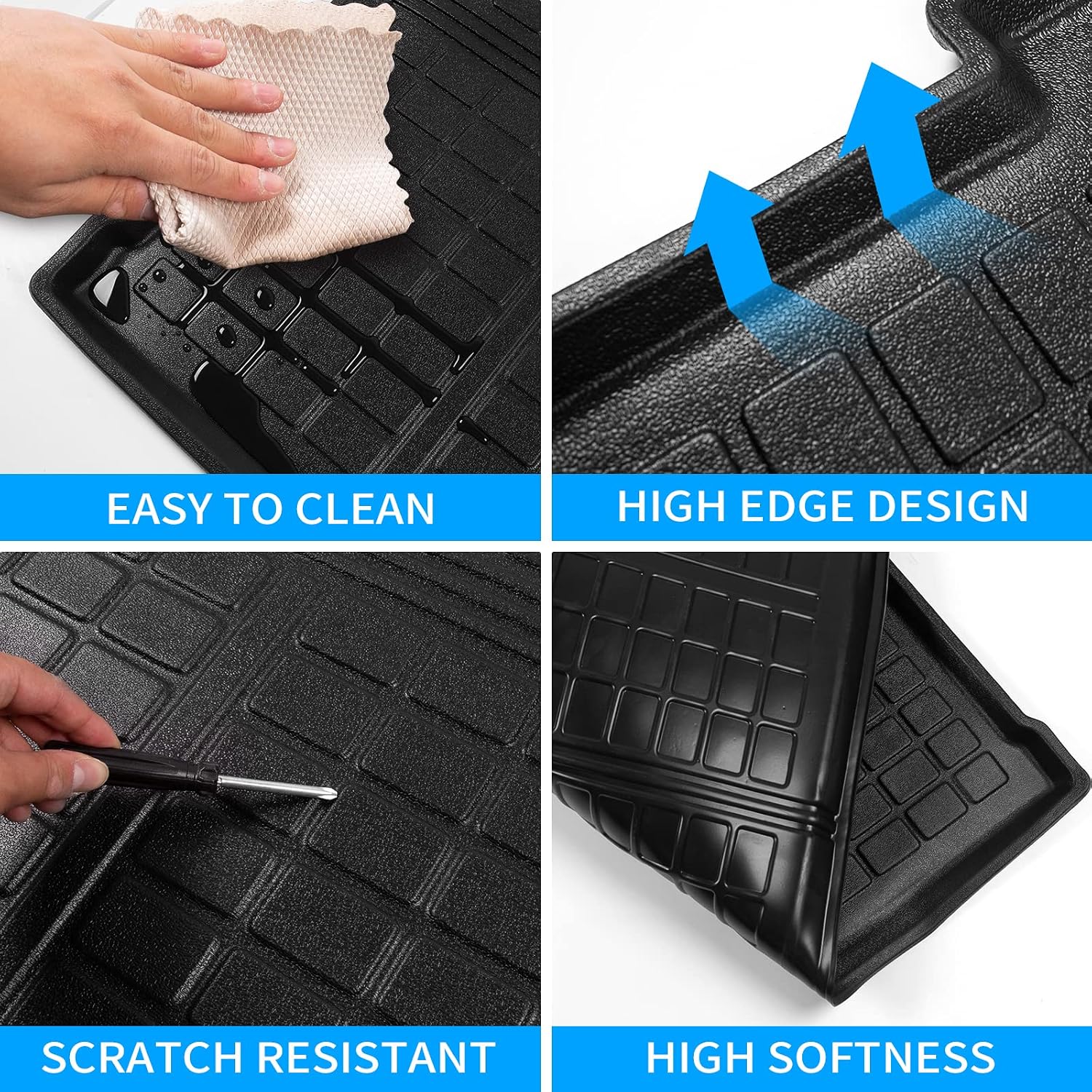 Bomely Floor Mats Compatible with 2021-2025 2026 Nissan Rogue Trunk Mat Cargo Liner TPE All Weather Back Seat Cover Protector 2024 Rogue Accessories (Rear Trunk Mat+Backrest Mats+Floor Mats)