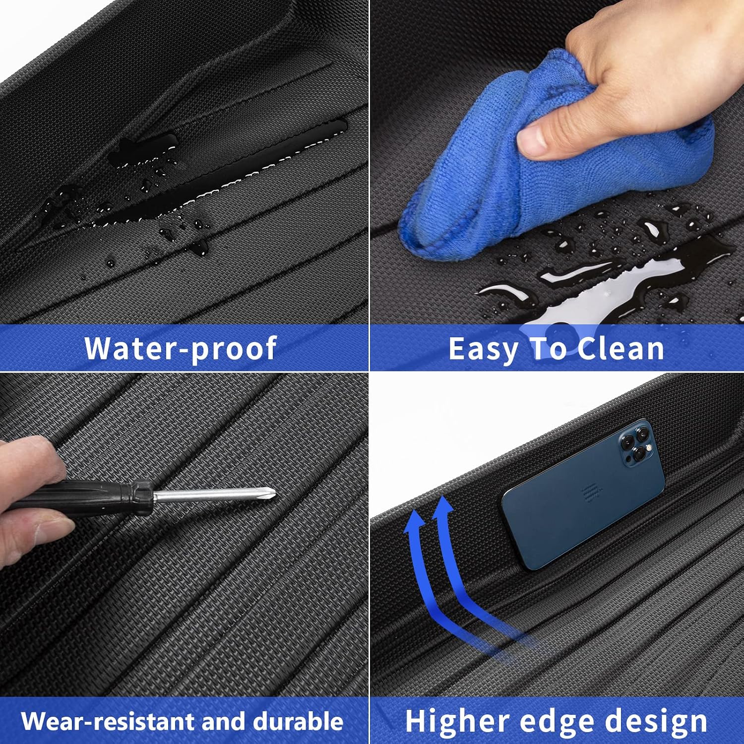 powoq Floor Mats Compatible with 2022-2026 Honda Civic Sedan Trunk Mat Cargo Liner Back Seat Protector TPE Replacement for 2022-2024 2025 2026 Honda Civic Sedan Accessories (Trunk Mat+Floor mats)
