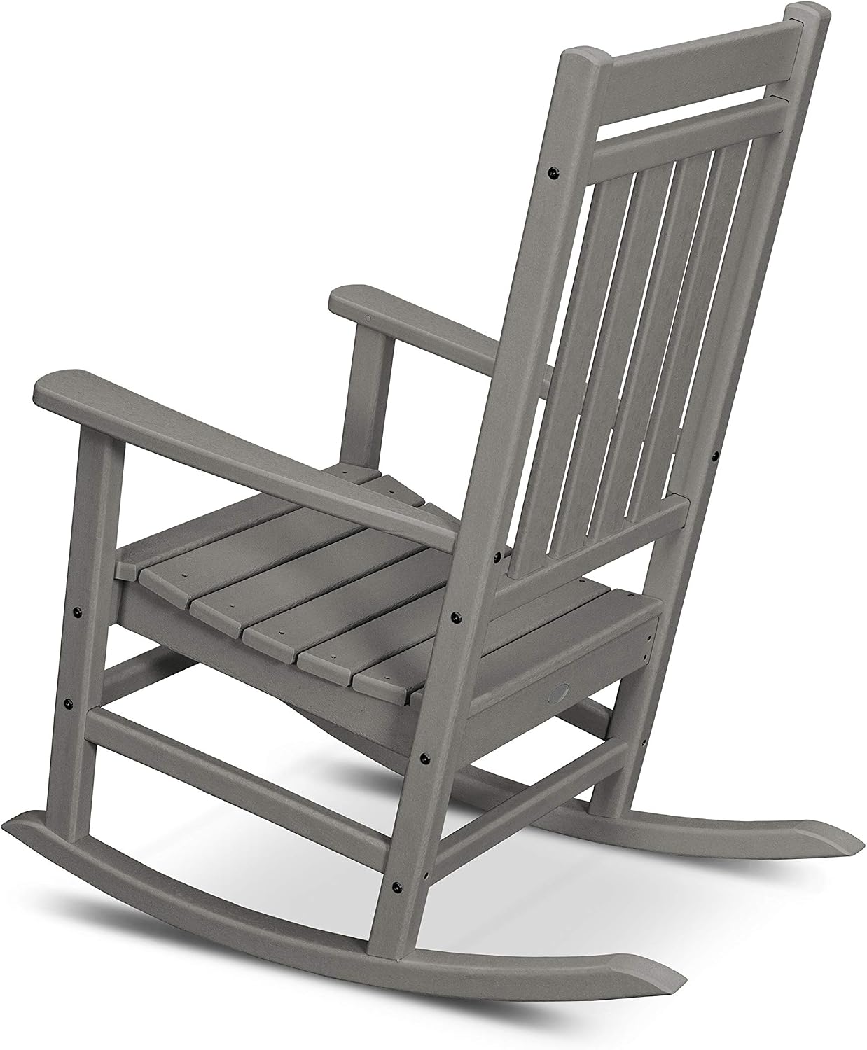POLYWOOD Estate Traditional Porch Rocking Chair, Outdoor Rocker, Fade-Proof Recycled Lumber, Teak