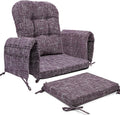 SINOSSO Glider Rocker Cushion Set (5 Pcs), Soft Blended Fabric High-Density Support Foam Seat Cushions with Ties, Fits Rocking Chair/Nursery Glider & Ottoman, Purple
