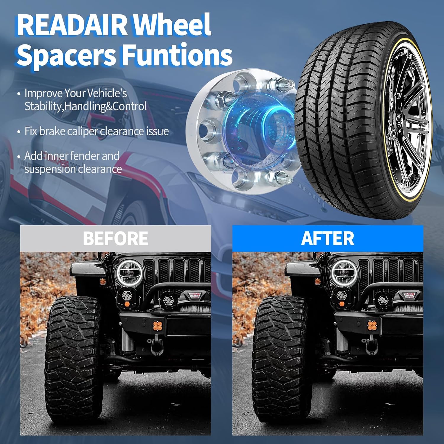 8x170 to 8x6.5 Wheel Adapters 1.5 inch, Lug Centric Wheel Adapters (Changes Bolt Pattern) with M14x1.5 Studs 130mm Hub Bore,4Pcs Adapters