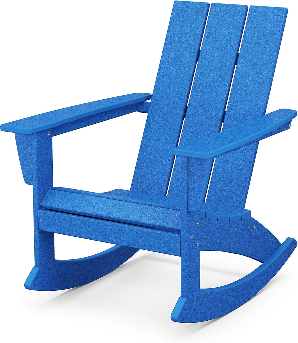 POLYWOOD® Modern Adirondack Rocking Chair, Pacific Blue