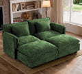ELUCHANG Oversized 79' Modular Sectional Sofa Bed, Comfy Cloud Couch for Living Room, Modern Sofa with 2 Ottoman, Apartment Couch, DIY Combination - Chenille Green