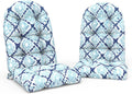 Indoor/Outdoor Adirondack Chair Cushions 44 x 19 x 4 Inch, Tufted Outdoor Rocking Chair Cushion, Anti-Slip High Back Patio Chair Cushions, Set of 2, Boho Geometry Blue