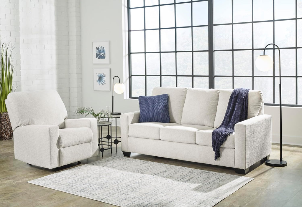 Signature Design by Ashley Rannis Casual Manual Rocker Recliner, White