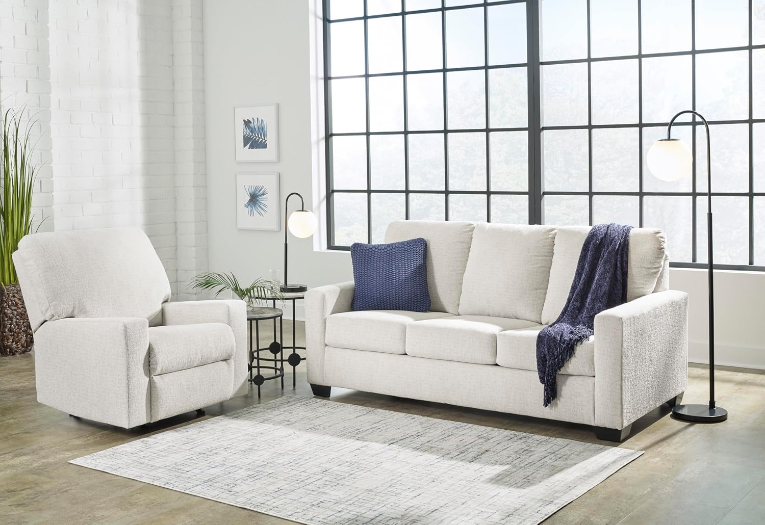 Signature Design by Ashley Rannis Casual Manual Rocker Recliner, White