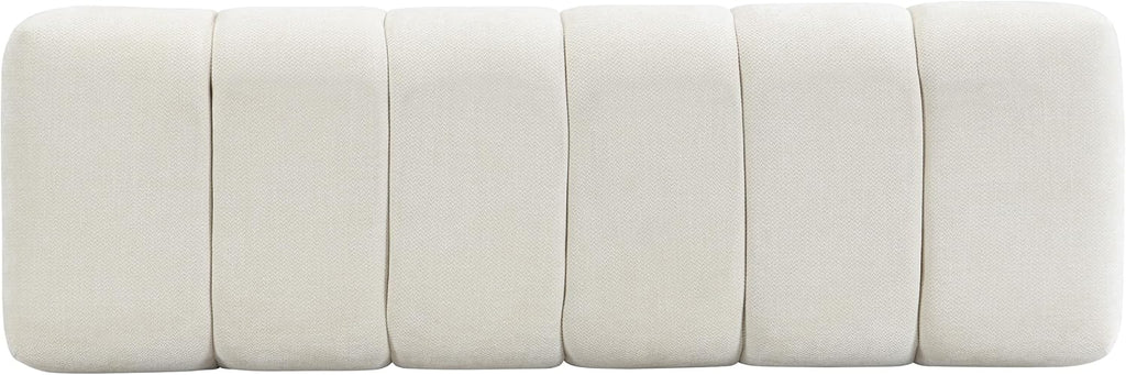Christopher Knight Home Manila 50' Chenille Fabric Dining Bench for 2 People, Upholstery Ottoman Bench, End of Bed Footstool, Living Room Sofa Extra Seat/Footrest, No Assembly Needed, Light Beige