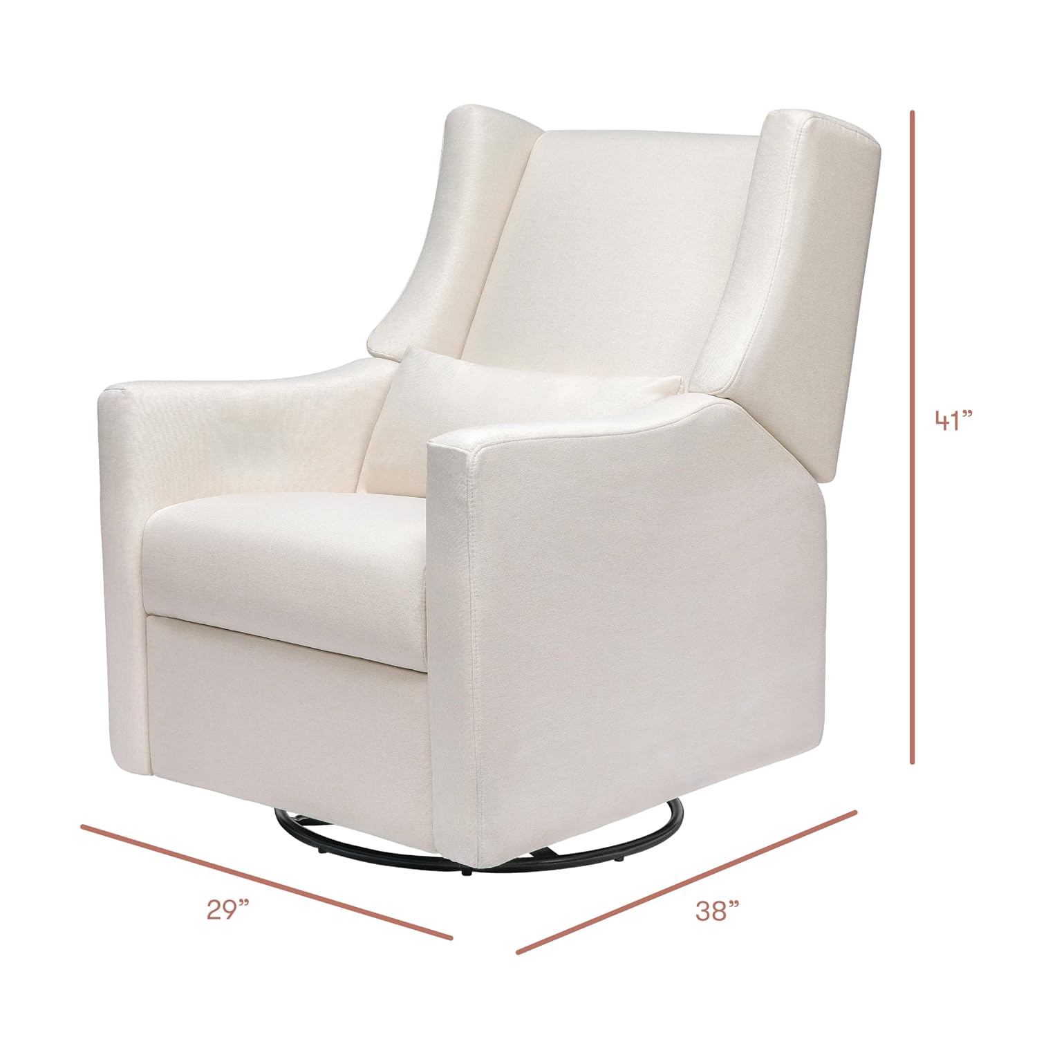 Babyletto Kiwi Recliner and Swivel Glider in Performance Cream Eco-Weave, GREENGUARD Gold Certified, Manual Recline, Water Repellant + Stain Resistant Fabrics