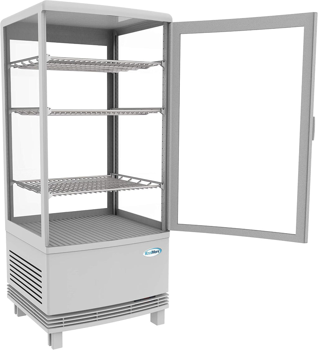 KoolMore Countertop Display Refrigerator - Commercial Beverage Cooler with LED lighting - 3 cu. ft Capacity