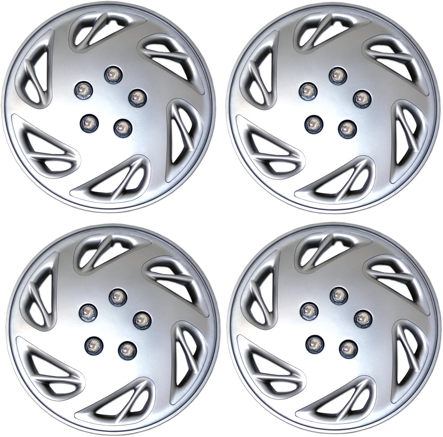 Pack of 4 Hubcaps | Size 15-Inches | Wheel Covers | Style 9054 | Snap-On (Pop-On) Type Hub-caps (Not Fits Bolt-On Type) | Wheel Skin Cover WC5-15-9054-S