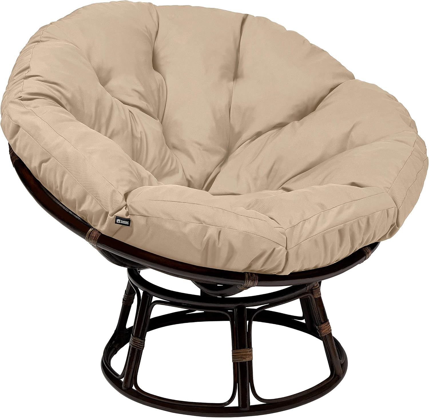 Classic Accessories Montlake Water-Resistant 50 Inch Papasan Cushion, Antique Beige, Outdoor Papasan Cushion