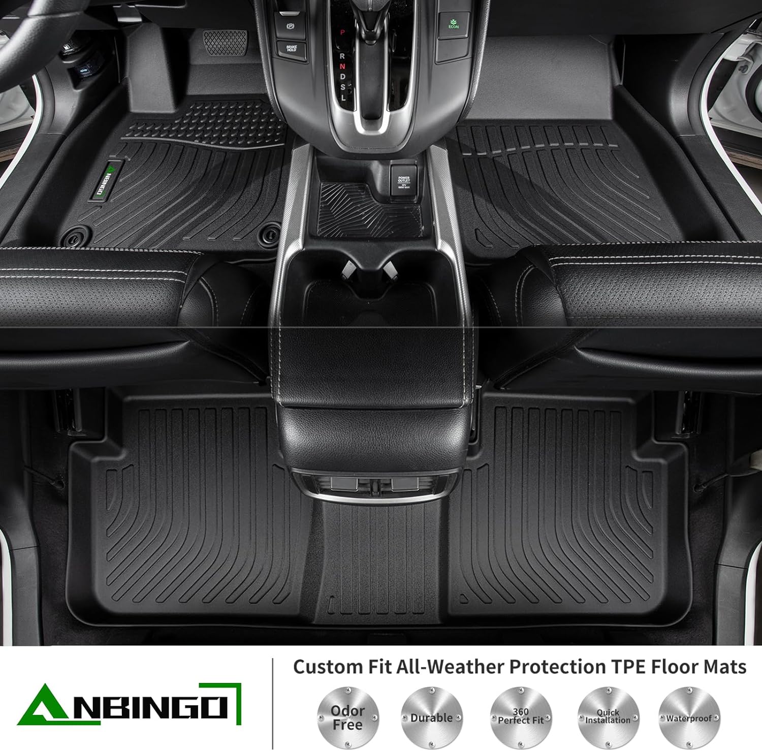 ANBINGO®Floor Mats Fit for Chevy Suburban & GMC Yukon XL (with 2nd Row Bench Seat) 2015-2020 All Weather Rugs for Chevy Suburban TPE Car Mats for GMC Yukon XL Rubber Trunk Carpet for Suburban