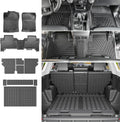 powoq Floor Mats Compatible with Toyota 4Runner Cargo Mat Backrest Mat TPE Replacement for 2013-2024 Toyota 4Runner Accessories (Fit W/Sliding Tray, Upgraded Trunk Mat+Backrest Mat+Floor Mats)