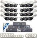 ONWOTE 32 Channel Security Camera System with 2280ft Cables, 12MP 32CH NVR 8TB, 32 Ports Switch, 24x 6MP Wired Audio PoE IP Cameras, AI Human Vehicle Detection, Commercial Surveillance for Business