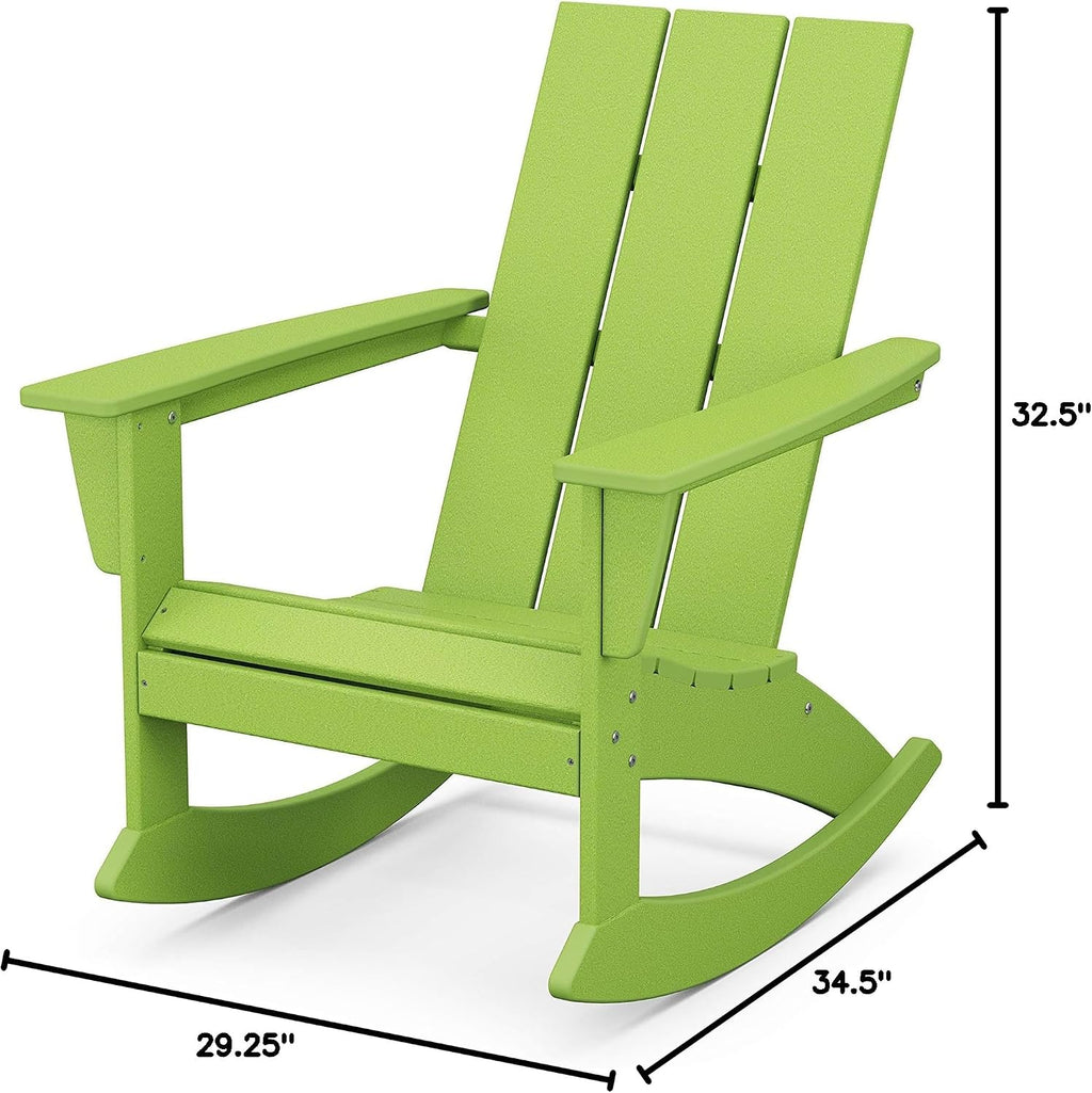 POLYWOOD® Modern Adirondack Rocking Chair, Lime