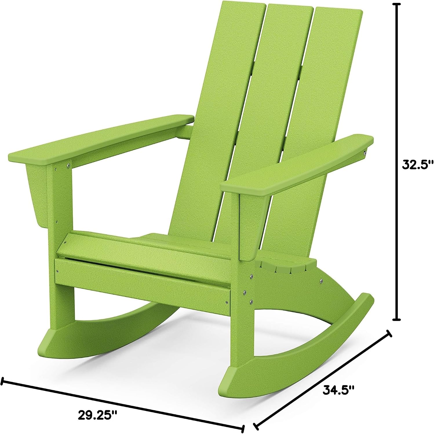 POLYWOOD® Modern Adirondack Rocking Chair, Lime
