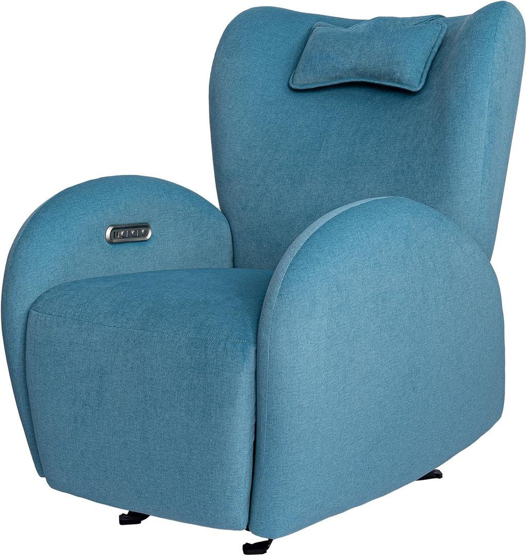 EONIX Stylish Power Glider Rocker Recliner Chair, Dual Motor Independently Controlled Footrest and Backrest, Detachable Headrest, Lazy Boy Recliner Chair for Living Room, SXXY010041, Teal Blue