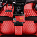 Custom Fit Leather Car Floor Mats for Chevrolet Silverado 1500 2005,Waterproof Anti-Slip Vehicle Floor Liners, Durable Easy Clean Interior Protection Mats(Full Set/Red Beige)