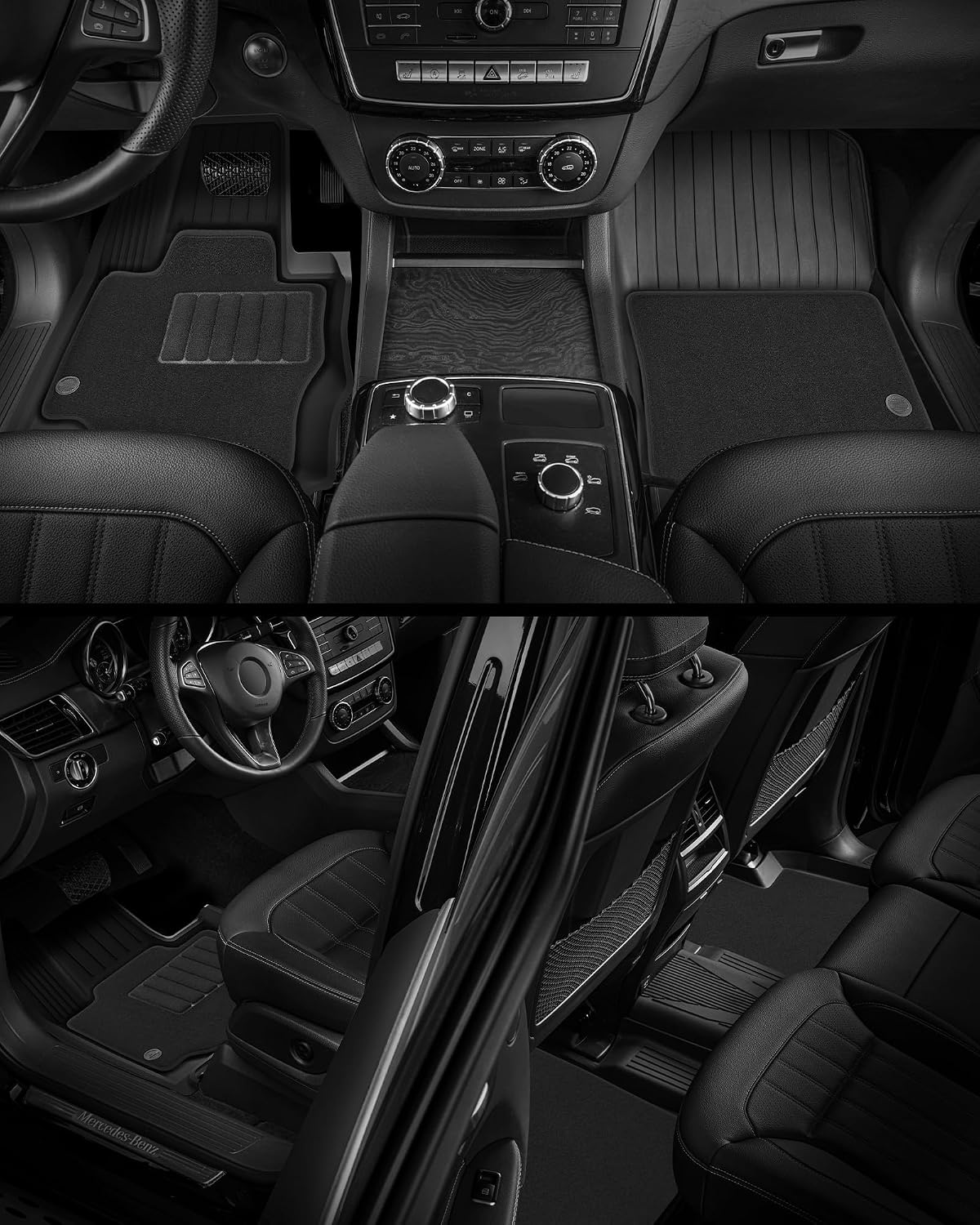 3W Floor Mats with Carpets Custom Fit Mercedes Benz GLB 2020-2026, TPE Floor Liner Thickened Carpet with Safety Locks and Driver Heel Pad for Benz GLB250 GLB35 AMG Cars Accessory