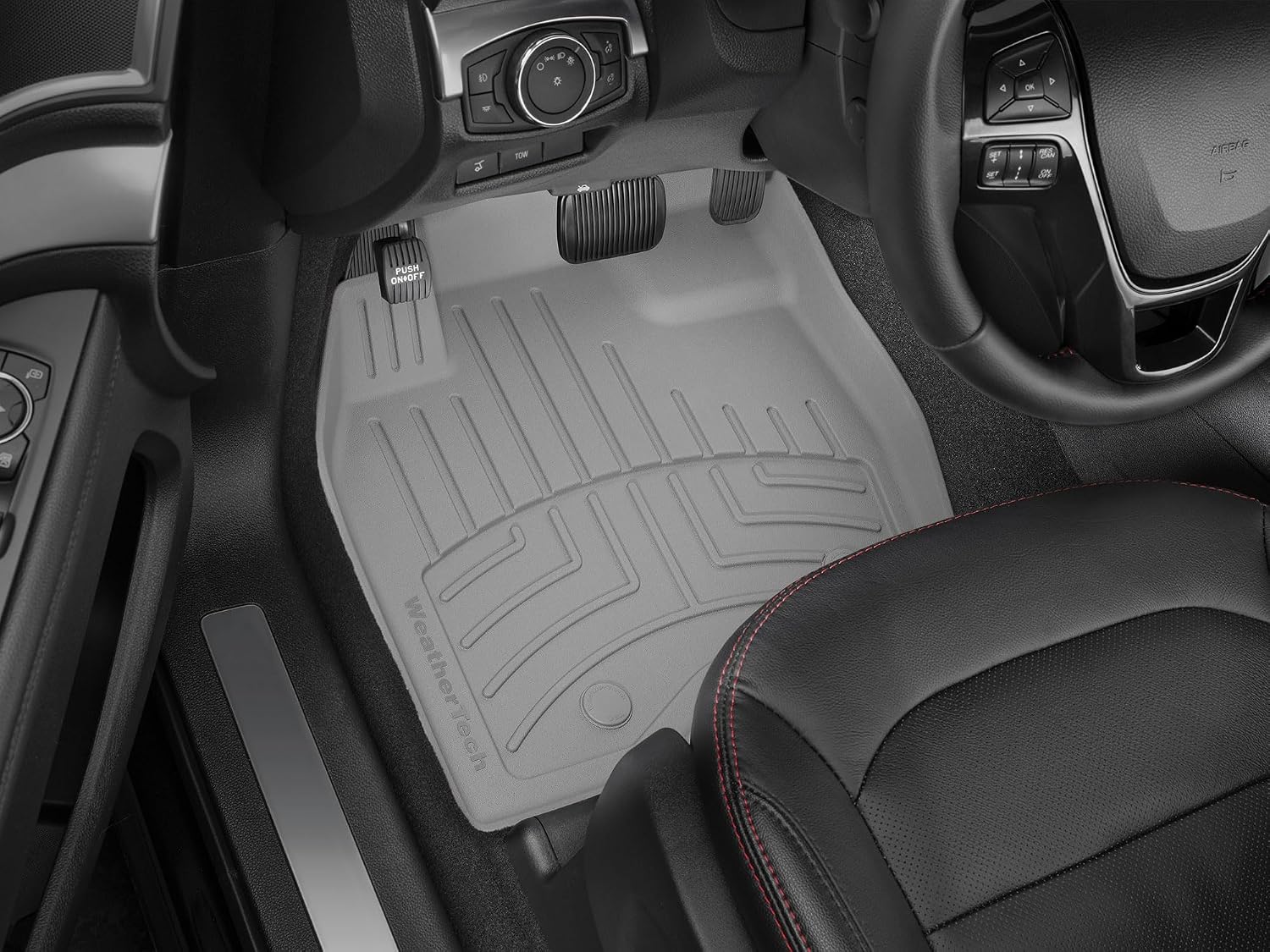 WeatherTech FloorLiner HP Custom Fit Floor Mats for Chrysler 300, Charger 1st & 2nd Row (464251-463792IM), Grey