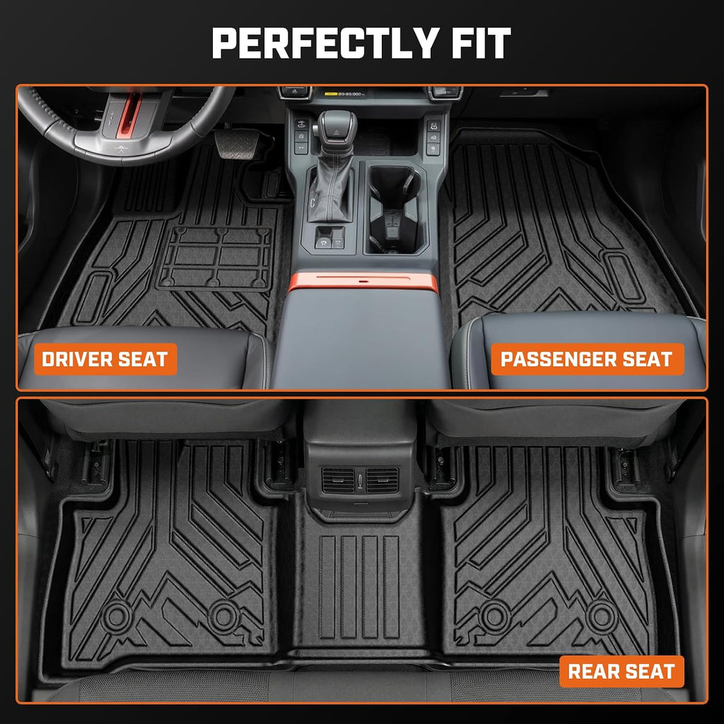 Mixsuper Floor Mat & Cargo Liner for Toyota RAV4 Hybrid 2026 (Not for Limited with Subwoofer),All Weather TPE Rubber Floor Liners Protection for RAV4 Accessories,Full Set Anti-Slip Car Mats,Black