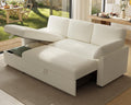 AMERLIFE Sleeper Sofa, 2-in-1 Sofa Bed with Storage Chaise, Pull Out Sofa Couch for Living Room, Guest Room, Boucle White