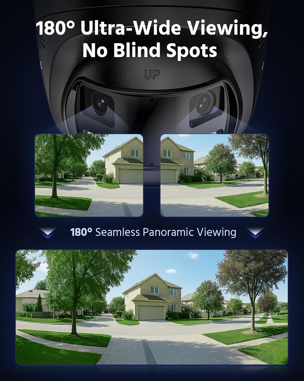 ANNKE FCD800 4K PoE Security Camera Outdoor with Dual Lens 180° Wide Angle, 8MP IP Surveillance Camera, Smart Dual Light, Color Night Vision, Person/Vehicle Detection, Two-Way Talk, IP67 Waterproof