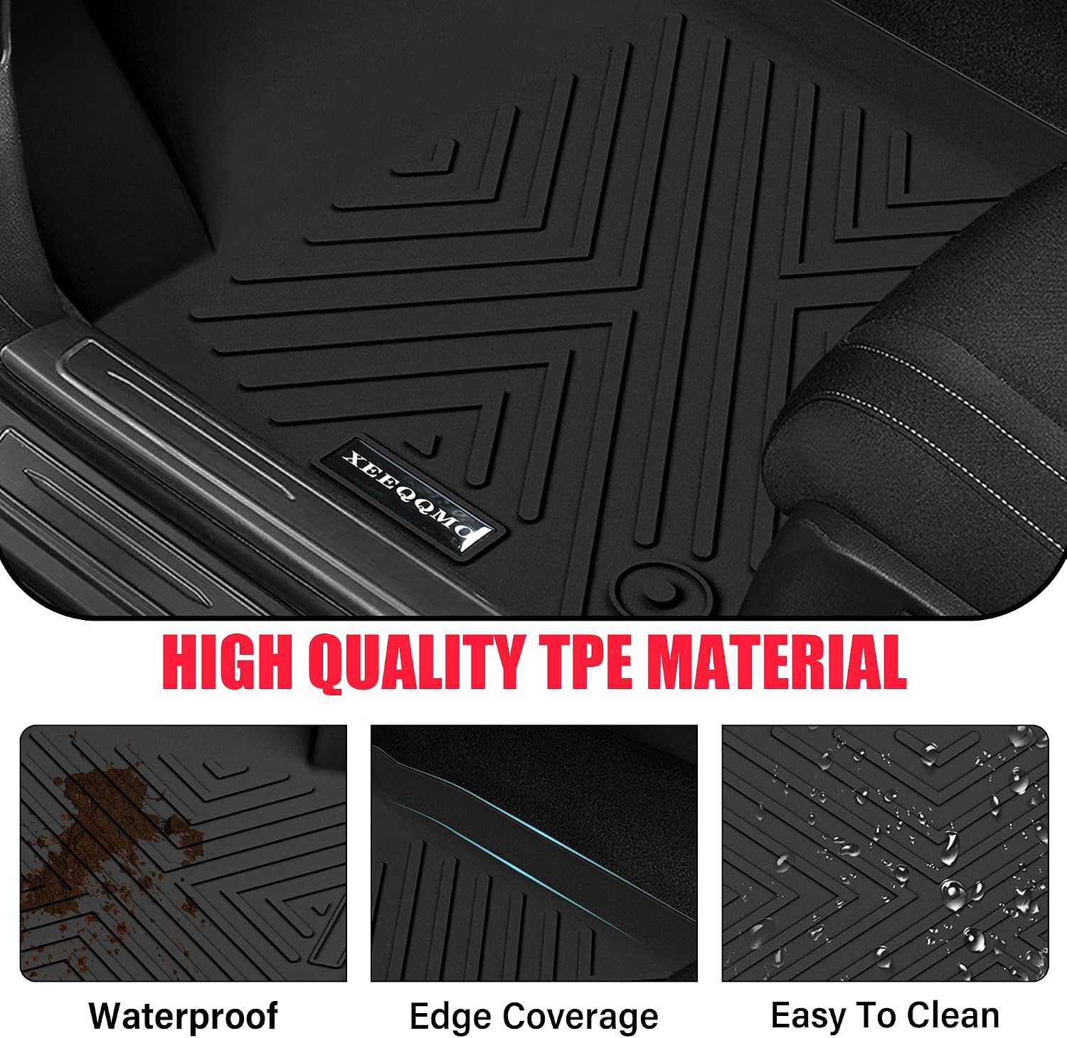 Floor Mats &Trunk Mat for 2020-2025 Ford Explorer 7 Seats with Backrest Mat All Weather TPE Rubber Cargo Liner for 2020-2025 Ford Explorer Accessories