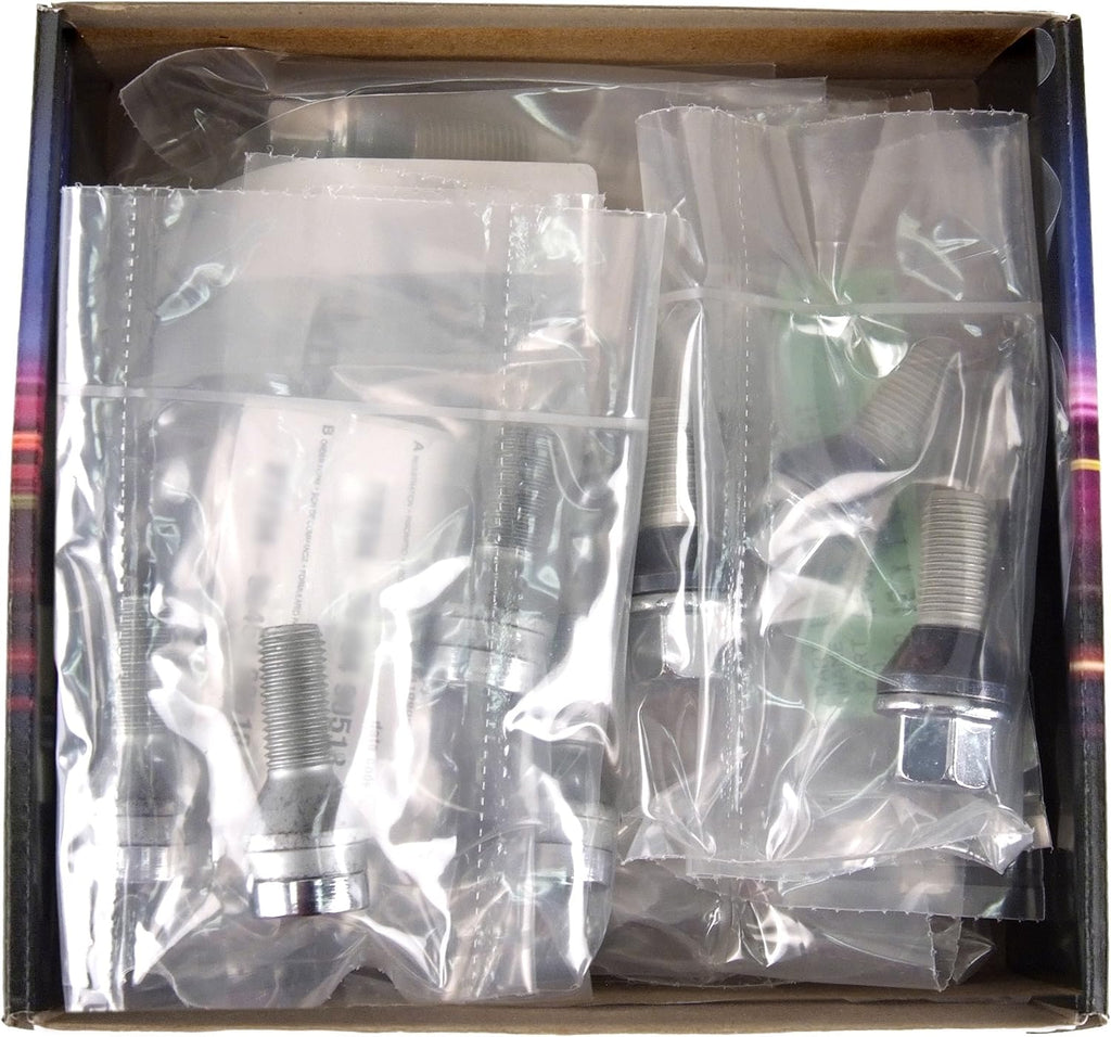 McGard 67179 Chrome M12 x 1.5 Thread Size Cone Seat Lug Bolt Wheel Installation Kit for 5 Lug Vehicles, 16 Lug Bolts / 4 Locks / 1 Key / 1 Storage Pouch