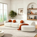 Merax Modern Curved Sectional Sofa with Ottoman, Couch 4-Piece Set High-Density Compressed Sponge, Fully Assembled, Right Hand Facing, Plush Deep Seat for Living Room, Lounge, Apartment, Beige