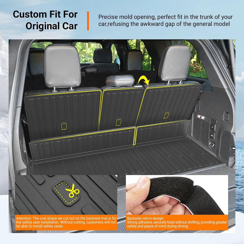 powoq 7 Seats Floor Mats Compatible with 2025 2026 Ford Expedition Cargo Mat Floor Liner Replacement for 2025-2026 Ford Expedition Accessories (Trunk Mat+Backrest Mats+Floor mats)