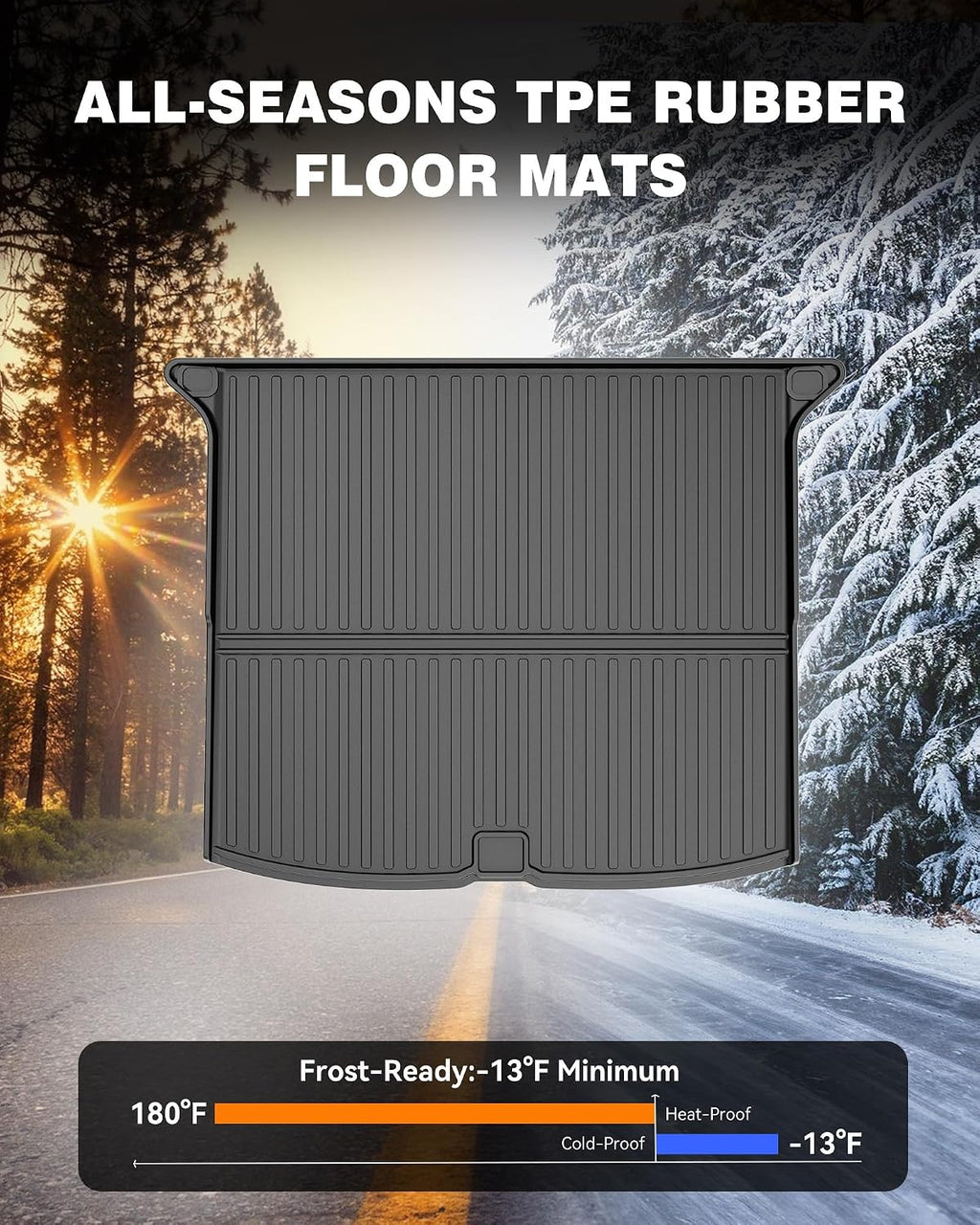 Floor Mats & Cargo Mat & Backrest Mat for Honda Passport 2019-2025 | All Weather Custom Fit Car Floor Liner, 1st & 2nd Row & Trunk Mat, Black (EX-L/TrailSport/Elite/Touring/Sport/Black Edition)