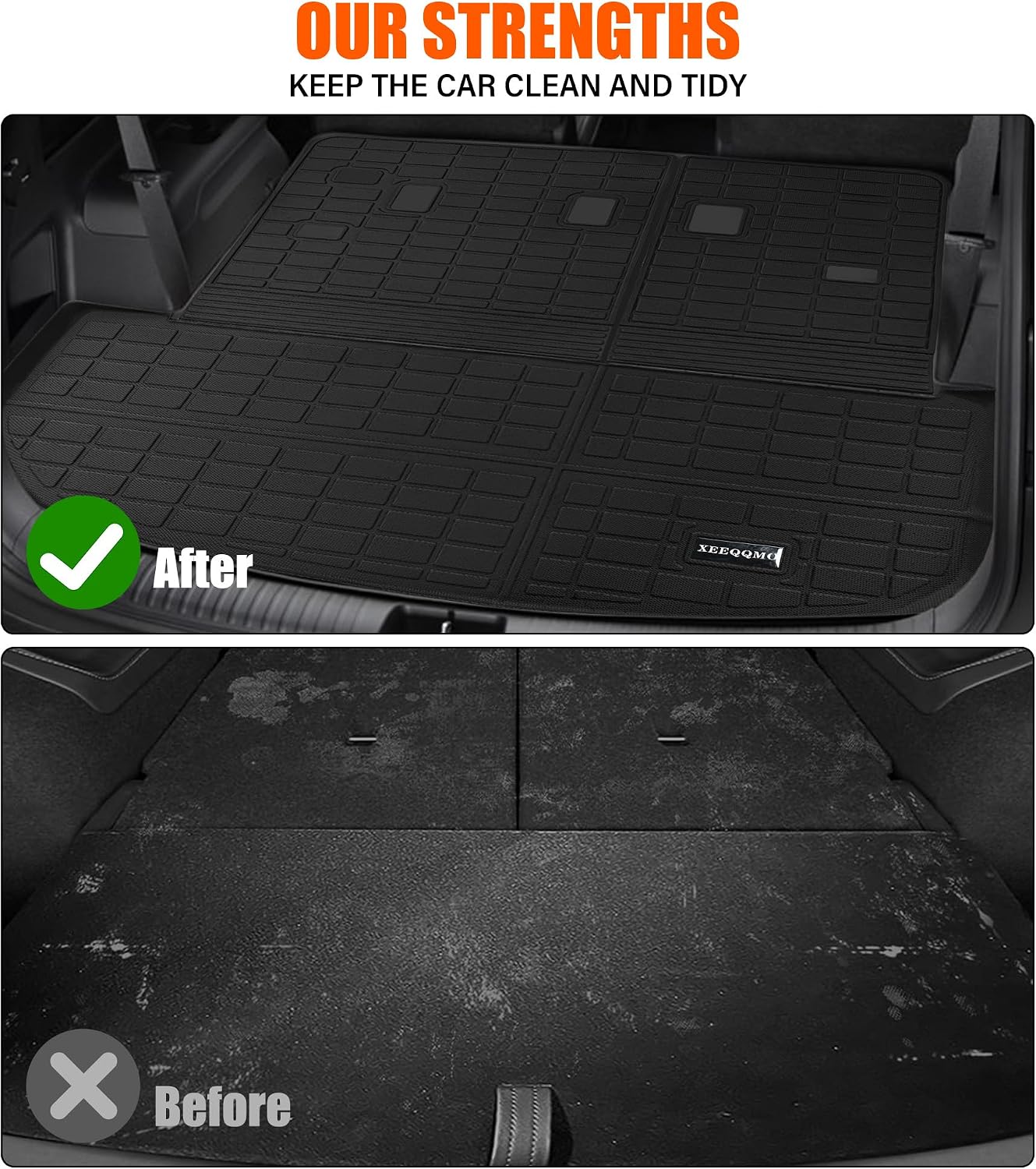 Floor Mats &Trunk Mat for 2024 2025 Hyundai Santa FE (Not for Hybrid) Seat with Backrest Mat All Weather TPE Rubber Cargo Liner Back Seat Cover 3rd Row for 2024 Hyundai Santa FE Accessories